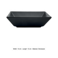Plat de service carré en grès noir Boston / Tokyo 13 × 13 cm M1934