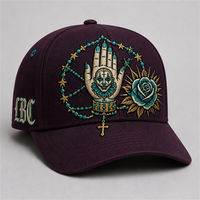 Casquette de baseball personnalisée style Old English, 5 panneaux, visière incurvée, style Dad Hat, streetwear urbain West Coast, vente en gros, faible MOQ