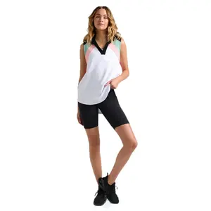 Ky Polyester Hardloop Gym Sport Turn Down Kraag Gebogen Zoom Designer Vest Plus Size Sport Tops Voor Vrouwen
