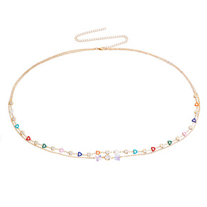 Shescity prix de gros coeur coloré meilleure vente bijoux de <span class=keywords><strong>corps</strong></span> multi-couche Designer paire avec jupe <span class=keywords><strong>corps</strong></span> taille chaîne cadeaux - Product Image 6
