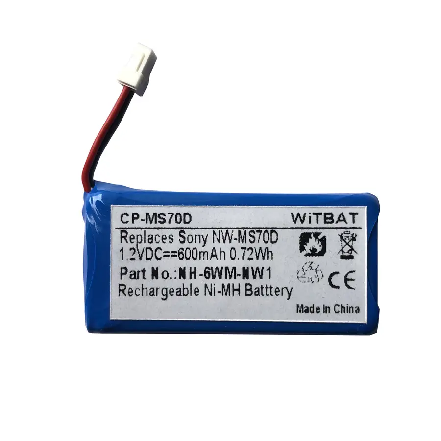 NH-6WM-NW1 per Sony Walkman NW-MS70D MS90D MP3 Batteria Lettore