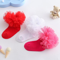 Chaussettes à la cheville en dentelle de coton biologique blanches pour petites filles, chaussettes à la cheville en coton biologique pour tout-petits, chaussettes à la cheville à volants pour enfants