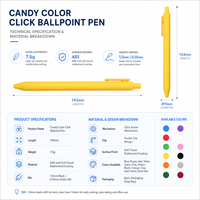 Stylo bille rétractable personnalisé avec logo, en plastique, couleurs assorties, écriture fluide, pour bureau, école, étudiants, en gros
