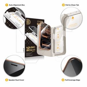 กล่องมายากลอุปกรณ์ป้องกันฝุ่นหน้าจอสำหรับ <span class=keywords><strong>iPhone</strong></span> 15 17 18 PRO MAX 9H ฟิล์มกระจกนิรภัยพร้อมอุปกรณ์ง่าย - Product Image 4