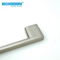 Poignées de porte en alliage d'aluminium en forme de U modernes pour l'Europe, boutons pour armoire, tiroir - Finition nickel brossé pour utilisation dans les chambres d'hôtel