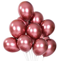 Vente en gros de ballons en latex chromés métalliques de 10 pouces, lot de 20 ballons brillants pour la décoration de fête d'anniversaire, de mariage, de Noël