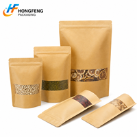 Impression personnalisée, ouverture partielle, sac auto-scellant, sac en papier kraft, bonbons, snacks, sac d'emballage alimentaire en plastique
