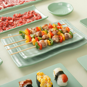 Nordic Style Melamine Serving <b>Trays</b> Rectangular <b>Dinner</b> Plates For Hotel Restaurant Use Solid Color Food Grade Durable - Product Image 2