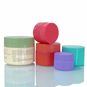 Pots cosmétiques en verre givré écologiques de 100g, couleurs pastel (rose mat, violet, vert), avec couvercle en plastique, pour crème et beurre. - Product Image 4