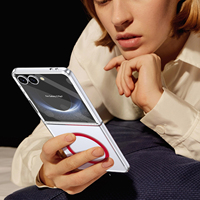 Étui magnétique transparent pour Samsung Galaxy Z Flip 8, étui magnétique durable avec support coussiné d'air, compatible avec la charge sans fil, pour 3-7