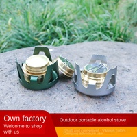 Réchaud à alcool portable monobloc avec déflecteur de vent pour le camping, les pique-niques, la cuisson sur le terrain, l'ébullition de l'eau et la préparation du thé