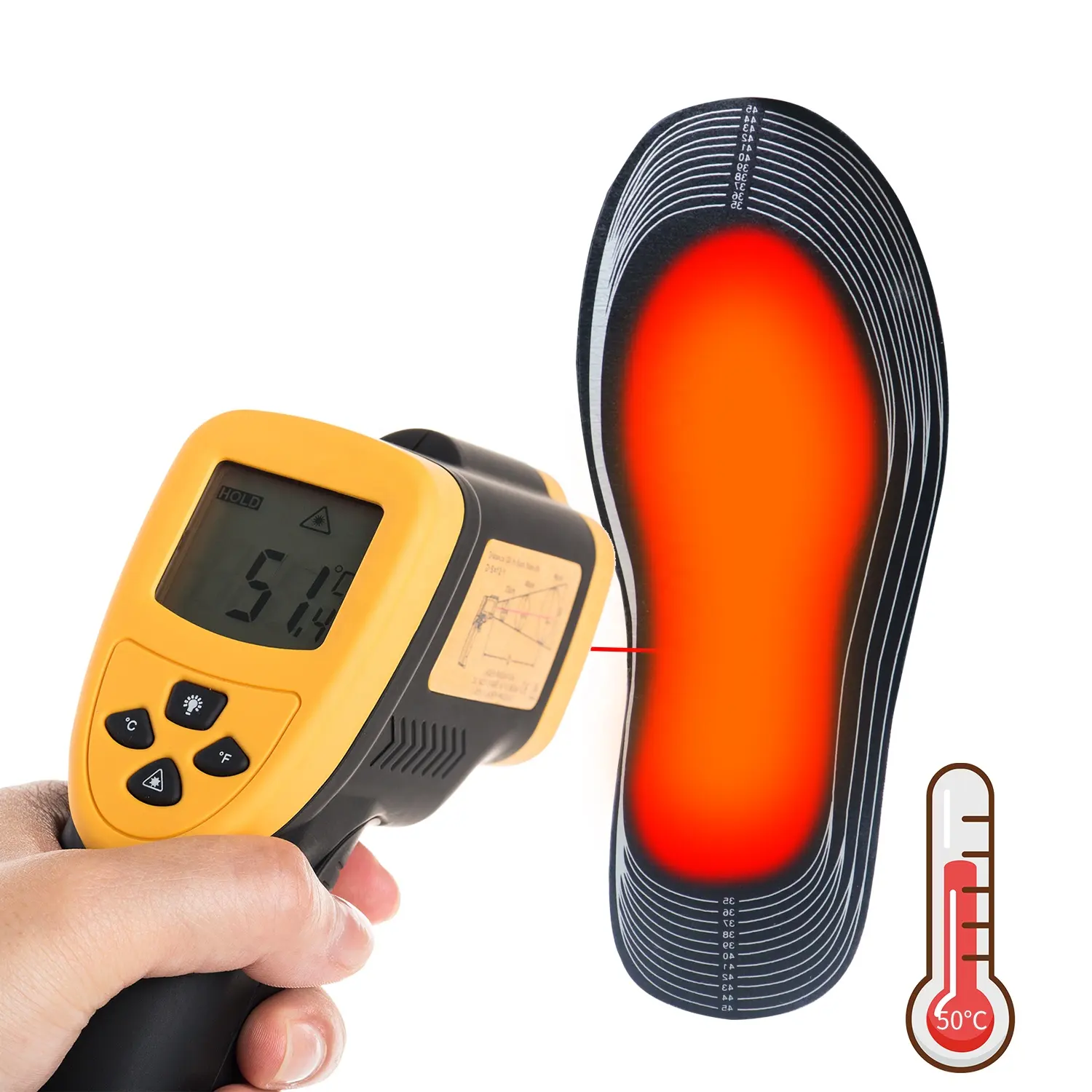 Palmilha pode ser cortada para tamanho lavável calçado aquecedor térmico solas aquecidas