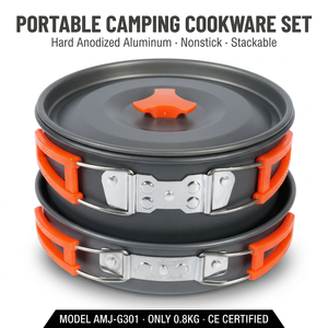 Juego de Utensilios de Cocina para Acampar al Aire Libre, 3 Piezas, Sartén Antiadherente de Aluminio, Olla, Hervidor, Juego de Cocina para Senderismo y Picnic, Personalizado OEM, Portátil - Product Image 5