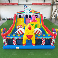Château gonflable commercial WINSUN Unicorn avec double toboggan, PVC 0,55 mm, écologique, ignifuge, imperméable, personnalisable