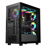 Ruix P31 casing komputer Desktop transparan, casing komputer menara sedang ATX modis dengan tipe-c untuk Game & bekerja (kaca)