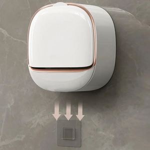 Exquisite 1PCS Wall-Mounted Luxury Rack Non-Perforated Drain Door Light Bathroom Soap <b>Box</b> for Bathroom Laundry Storage - Product Image 3