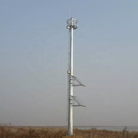Tour monopolaire d'antenne de télécommunication de Polonais de tuyau d'acier octogonal galvanisé par 5-200M