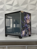 Genshin Impact Qiqi Anime Custom Computer Case Full Side Verre trempé Sea View Room ATX/M-ATX Mid-Tower Case MicroATX Form