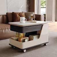 Table basse moderne en bois mobile extensible, table d'appoint de salon, meubles de maison avec fonction de chariot élévateur