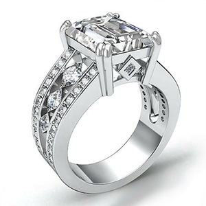 Anello Statement in Argento con Zirconi, Gioiello Audace Stile Coppia per Donna, Uso Quotidiano, Tendenza Moderna - Product Image 3