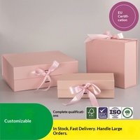 Boîte cadeau magnétique pliable personnalisée avec couvercle rabattable, laminage mat, doublure en éponge, impression offset, couleur unie, gaufrage, réutilisable