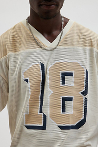 Tontons OEM Personalised <b>Cropped</b> <b>Top</b> Jersey Mesh Breathable Youth Preppy V-neck Short Sleeve Football T Shirt Plus Size Option - Product Image 3