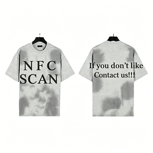 Camisetas Oversize Gráficas de Algodón 100% Pesado con Estampado de Estrellas Vintage, Estilo Y2K, con Escaneo NFC, Personalizadas para Hombre al por Mayor - Product Image 6