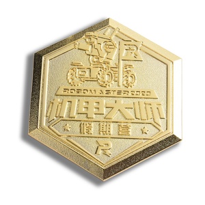 Medalla Metálica Simple de Colección Hexagonal de Tres Colores de Alta Calidad, Suministro Directo de Fábrica - Product Image 5