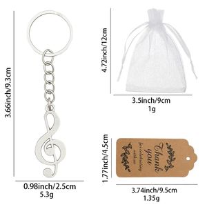 Llavero Metálico Creativo Personalizado con Nota Musical, Colgante Decorativo para Eventos - Product Image 3