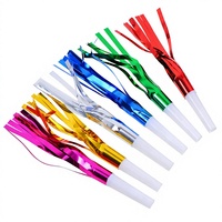 6 Stück/Set Plastik-Glitzer-Lärmmacher in Gold für Geburtstag und Silvester, Partyzubehör