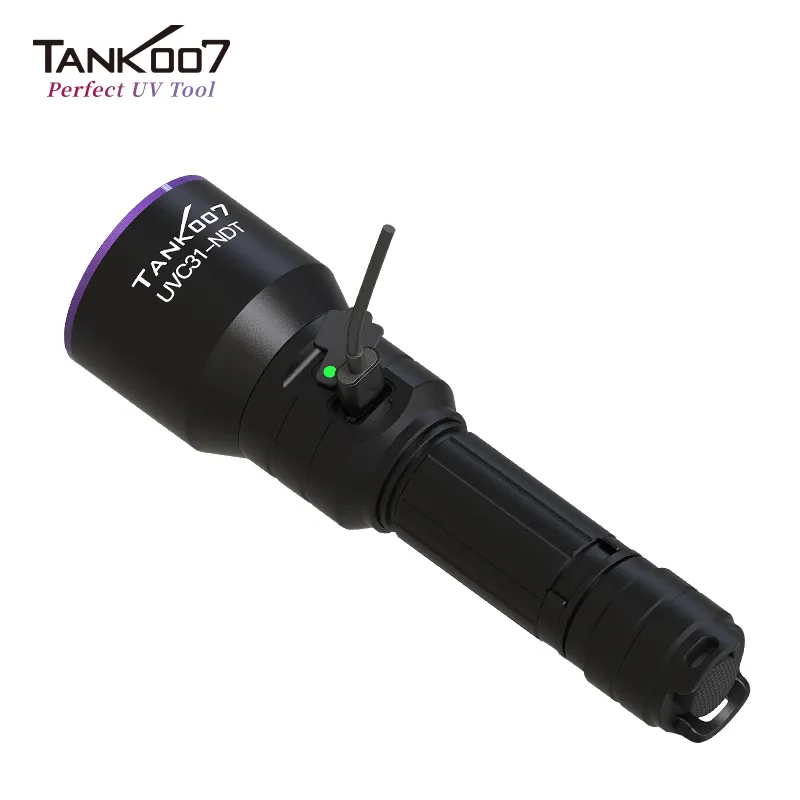 Tank007 ngọn đuốc không phá hủy thử nghiệm đèn lồng 365nm UV đèn Pin NDT xách tay UV đèn Pin Blacklight kiểm tra LED ngọn đuốc