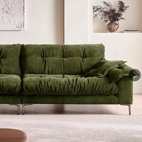 Grand canapé-lit sectionnel incurvé extensible en chenille avec fonction inclinable, rembourré en éponge, pour usage en entrepôt