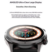 Smartwatch S26 con Display AMOLED da 1,43", Monitoraggio Frequenza Cardiaca, Chiamate, Tendenze Pressione Sanguigna, Cinturino in Gel di Silicone, Impermeabile 5-10