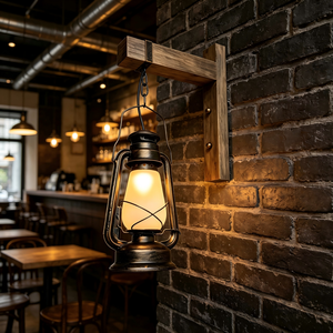 Rustic Farmhouse <b>Wall</b> Lamp Vintage Hanging Lantern <b>Sconce</b> Warm <b>Light</b> Indoor Outdoor Decorative Lighting - Product Image 5