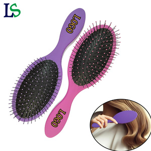<span class=keywords><strong>Cepillo</strong></span> Profesional Personalizado con Logo para Desenredar el Cabello, con Cerdas de Nylon, para Cabello <span class=keywords><strong>Rizado</strong></span>, Rosa y Morado, para Salón, Uso en Seco y Húmedo - Product Image 1