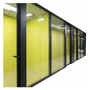 Divisores de Oficina de Altura Completa, Sistema de Partición de Vidrio con Marco de Aluminio Extraíble, Partición de Pared para Oficina Comercial, para Sala de Reuniones - Product Image 1