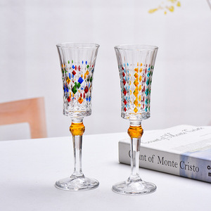 Verre à Martini coloré <span class=keywords><strong>en</strong></span> verre taillé vintage avec effet <span class=keywords><strong>arc</strong></span>-<span class=keywords><strong>en</strong></span>-<span class=keywords><strong>ciel</strong></span> pour cocktails, jus et décoration de fête - Product Image 2