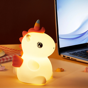 <span class=keywords><strong>Veilleuse</strong></span> <span class=keywords><strong>Licorne</strong></span> Mignonne en Silicone, Lampe de Chevet LED RGB à Changement de Couleur, Rechargeable par USB, Contrôle Tactile, Lumière de Crèche pour Filles, Idée Cadeau - Product Image 5