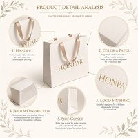 HONPAK Embalaje de joyería de boda de lujo Tamaño personalizado Bolsas de cartón de alta calidad con cinta Artículo promocional de bajo precio
