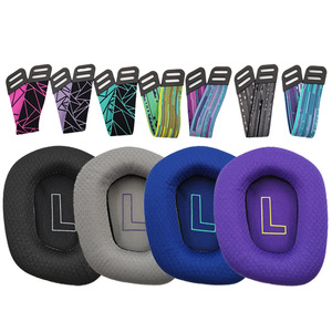 Oreillettes de remplacement en mousse de tissu en maille coussin bandeau oreillettes installation facile pour casque Logitech G733 <span class=keywords><strong>G335</strong></span> - Product Image 3