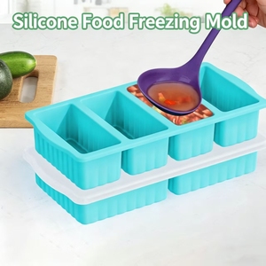Food-Grade Quick-Freeze Silicone Ice Soup Storage Box Frozen Soup Portioning Box Freezer Tray Ice Cube Mold - Product Image 6
