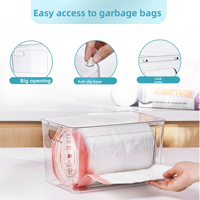 MIXWARES Lot de 2 organiseurs de sacs en plastique empilables pour sacs de 13/30/33 gallons, distributeur de sacs poubelle transparent, support de rangement sous l'évier