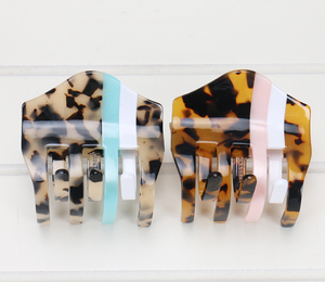 Nuevas Pinzas para el Cabello con Estampado de Leopardo, Accesorios para el Cabello de Acetato, Moda Europea y Americana, Pinzas para el Cabello con Diseño de Empalme, Pinzas para el Cabello para la Ducha - Product Image 6