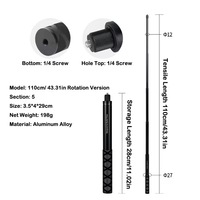 Support de guidon de moto et de vélo robuste et populaire de haute qualité avec support de perche à selfie invisible de 1 m pour Insta360 X5 X4 X3 GoPro