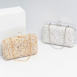 Sac de soirée de luxe pour femme, pochette carrée à bandoulière ornée de strass et de perles, idéal pour les fêtes - Product Image 3