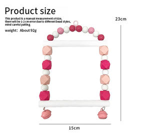 Di alta qualità pappagallo gioco da masticare giocattoli in legno uccello altalena per pappagallo gabbia appesa pappagallo si erge perline colorate campana di formazione giocattolo - Product Image 6