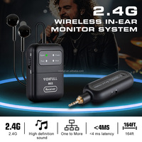 Système de monitoring intra-auriculaire sans fil VOXFULL M6S 2.4G avec microphone cravate, écouteurs rechargeables, récepteur et émetteur à réduction de bruit