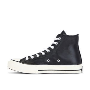 Chaussures de skate rétro à tige haute, noires, dessus lisse, design à lacets, pour un usage quotidien, baskets décontractées de style streetwear - Product Image 1