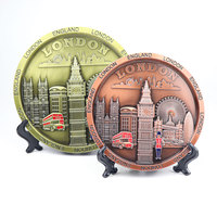 Assiettes Souvenirs de Londres en Alliage de Zinc, Artisanat Métallique 3D, Décoration de Table Personnalisée, Vente en Gros