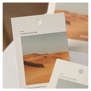 Custom fashion design logo Brand name High Quality <b>clothing</b> label Custom paper lanyard tag - Product Image 2